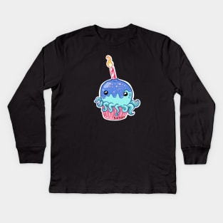 Octopus Cupcake Kids Long Sleeve T-Shirt